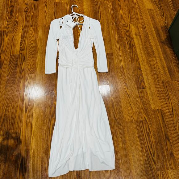 Isabel Marant White Bride Viscose Jadessi long sleeve Midi Dress sz FR 34 (US 2) - Picture 9 of 13